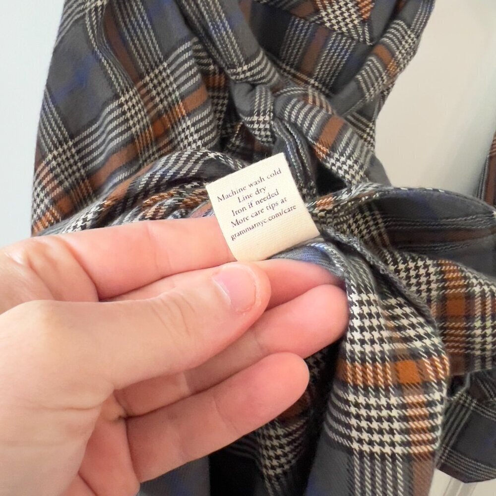 795 Grammar Flannel Feminine Dress - Tartan Color Grey Size 2 - Picture 7 of 7